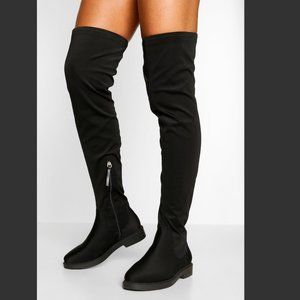 BooHoo Knee High Boots Black - Fits 8.5/9